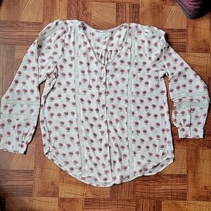 LOFT Floral Longsleeve Blouse